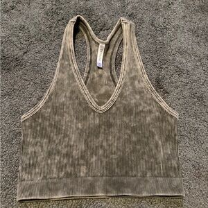 Zenana Outfitters Olive Crop Top